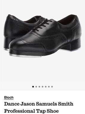 Bloch Black Leather-Look Lace-Up Tap Shoes (LIKE NEW)